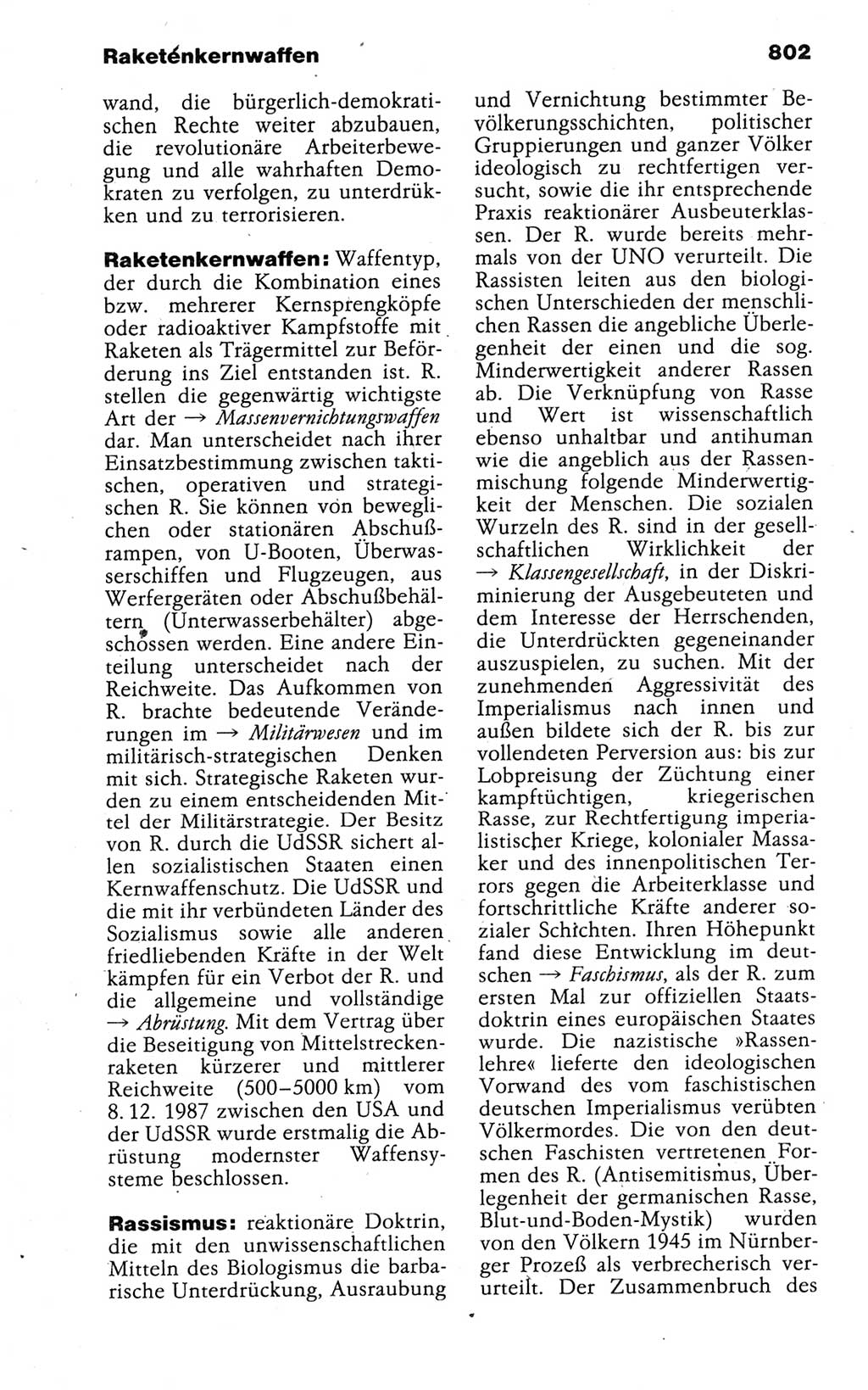 Kleines politisches Wörterbuch [Deutsche Demokratische Republik (DDR)] 1988, Seite 802 (Kl. pol. Wb. DDR 1988, S. 802)