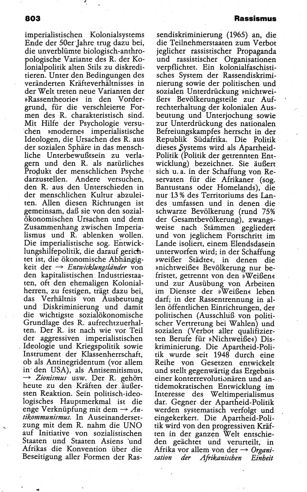 Kleines politisches Wörterbuch [Deutsche Demokratische Republik (DDR)] 1988, Seite 803 (Kl. pol. Wb. DDR 1988, S. 803)