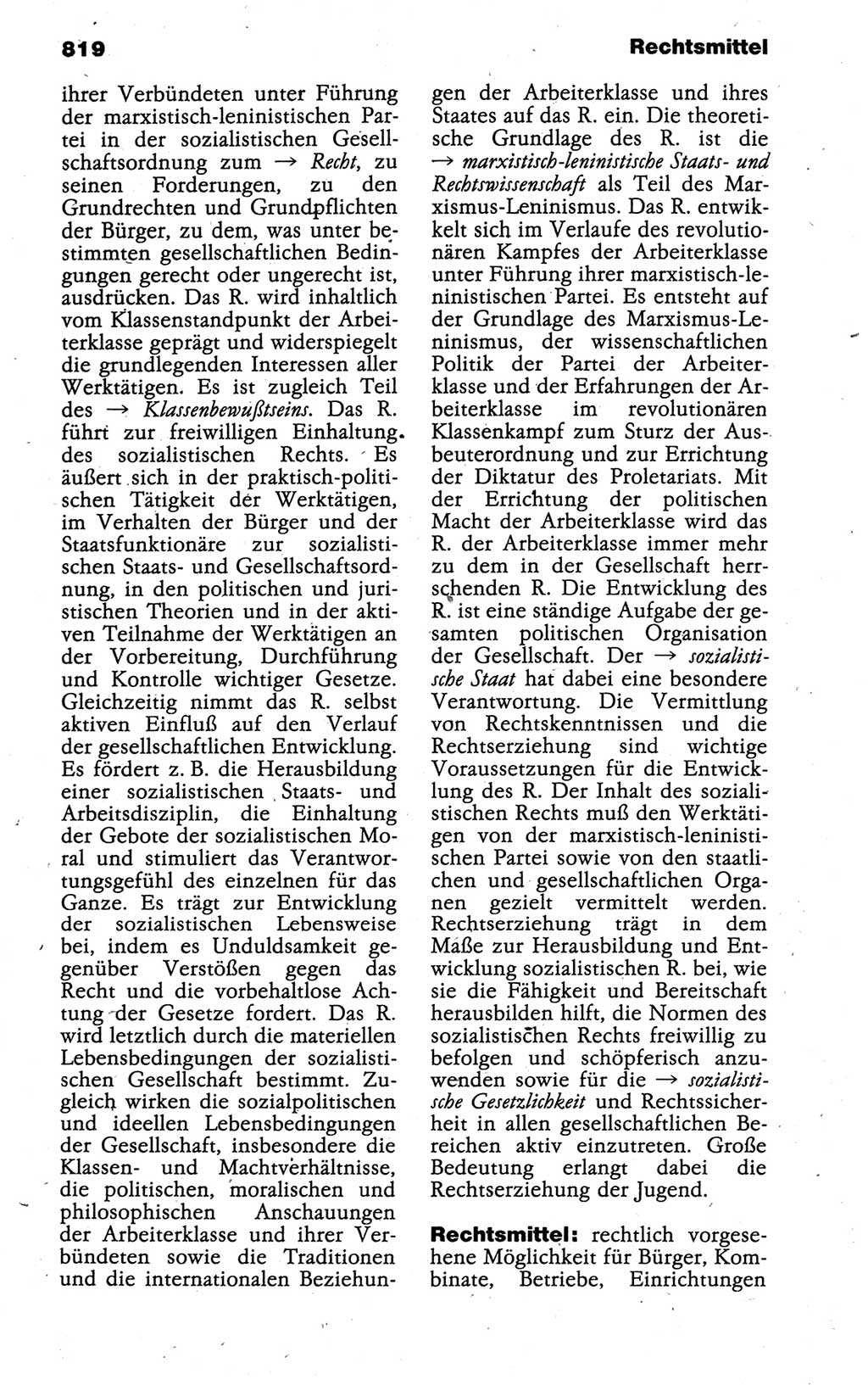 Kleines politisches Wörterbuch [Deutsche Demokratische Republik (DDR)] 1988, Seite 819 (Kl. pol. Wb. DDR 1988, S. 819)