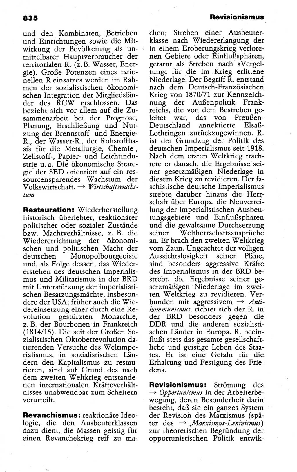 Kleines politisches Wörterbuch [Deutsche Demokratische Republik (DDR)] 1988, Seite 835 (Kl. pol. Wb. DDR 1988, S. 835)
