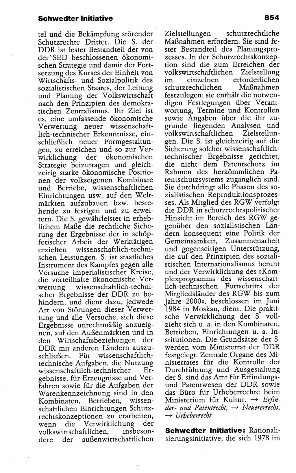 Kleines politisches Wörterbuch [Deutsche Demokratische Republik (DDR)] 1988, Seite 854 (Kl. pol. Wb. DDR 1988, S. 854)