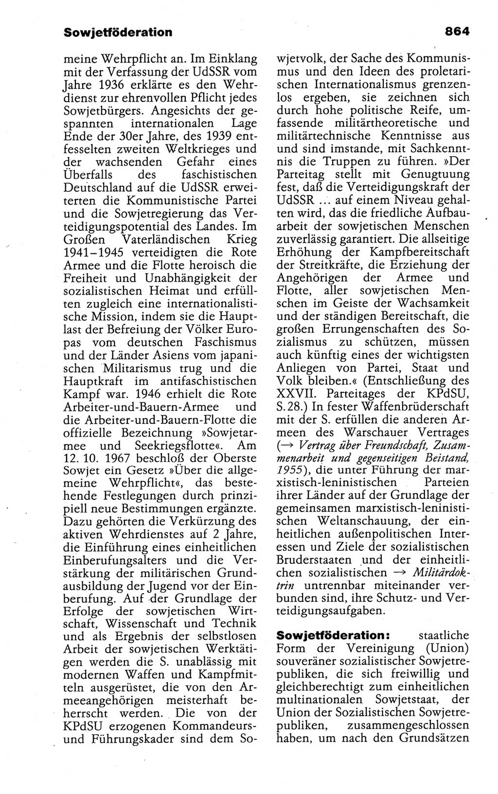 Kleines politisches Wörterbuch [Deutsche Demokratische Republik (DDR)] 1988, Seite 864 (Kl. pol. Wb. DDR 1988, S. 864)