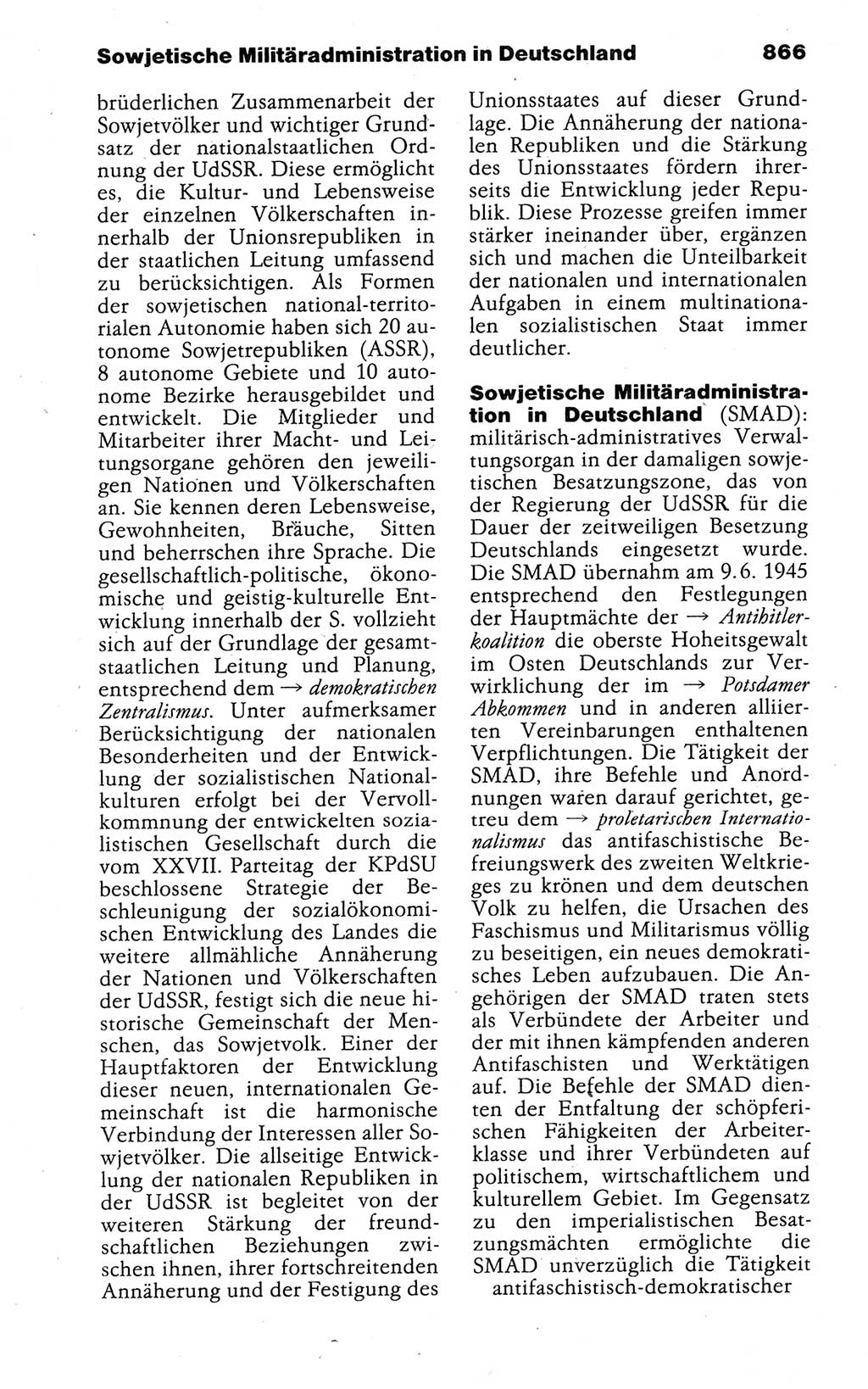 Kleines politisches Wörterbuch [Deutsche Demokratische Republik (DDR)] 1988, Seite 866 (Kl. pol. Wb. DDR 1988, S. 866)