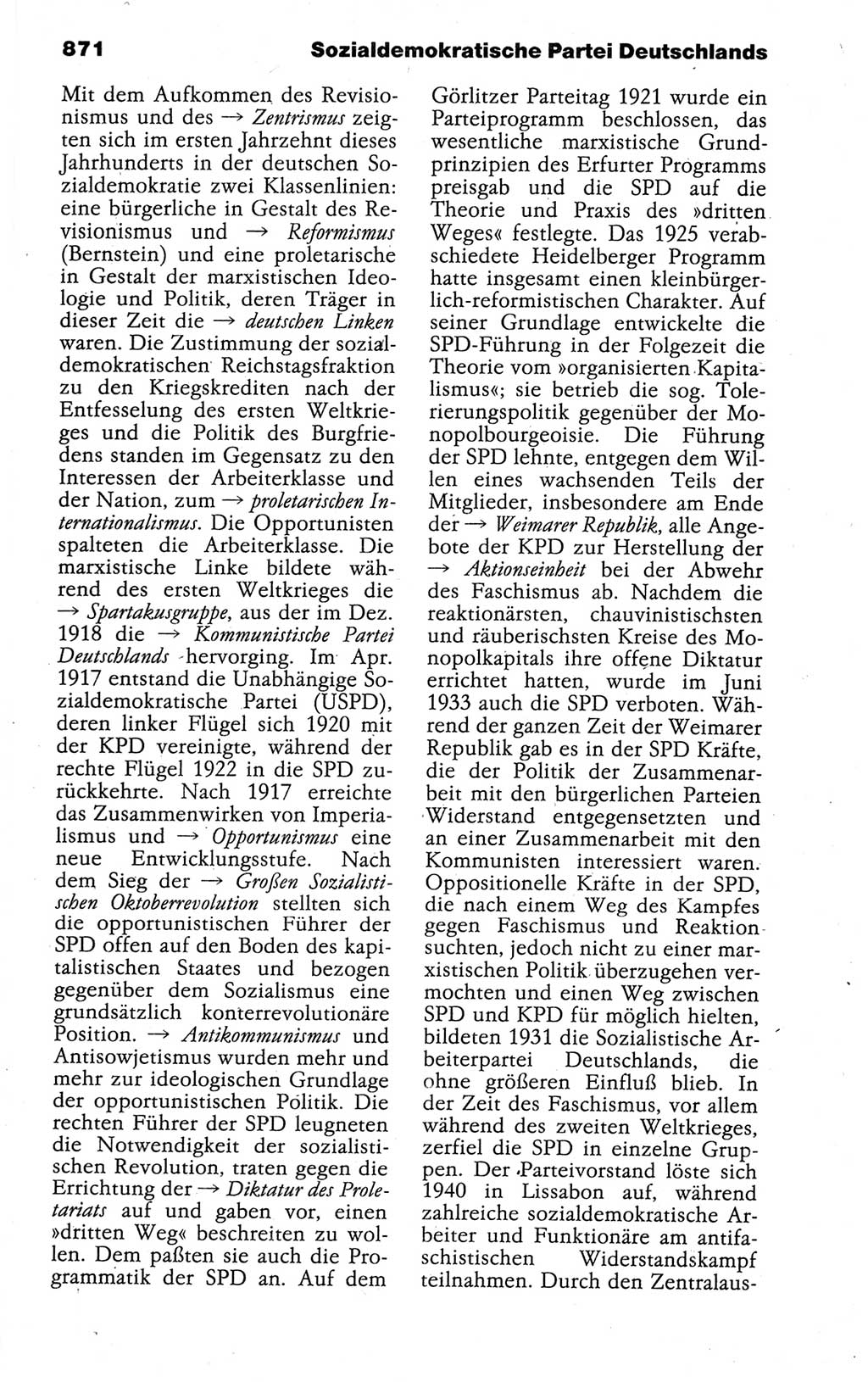 Kleines politisches Wörterbuch [Deutsche Demokratische Republik (DDR)] 1988, Seite 871 (Kl. pol. Wb. DDR 1988, S. 871)