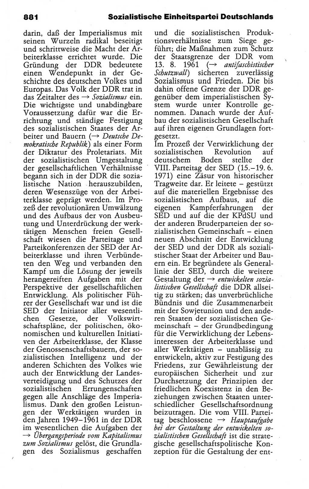 Kleines politisches Wörterbuch [Deutsche Demokratische Republik (DDR)] 1988, Seite 881 (Kl. pol. Wb. DDR 1988, S. 881)