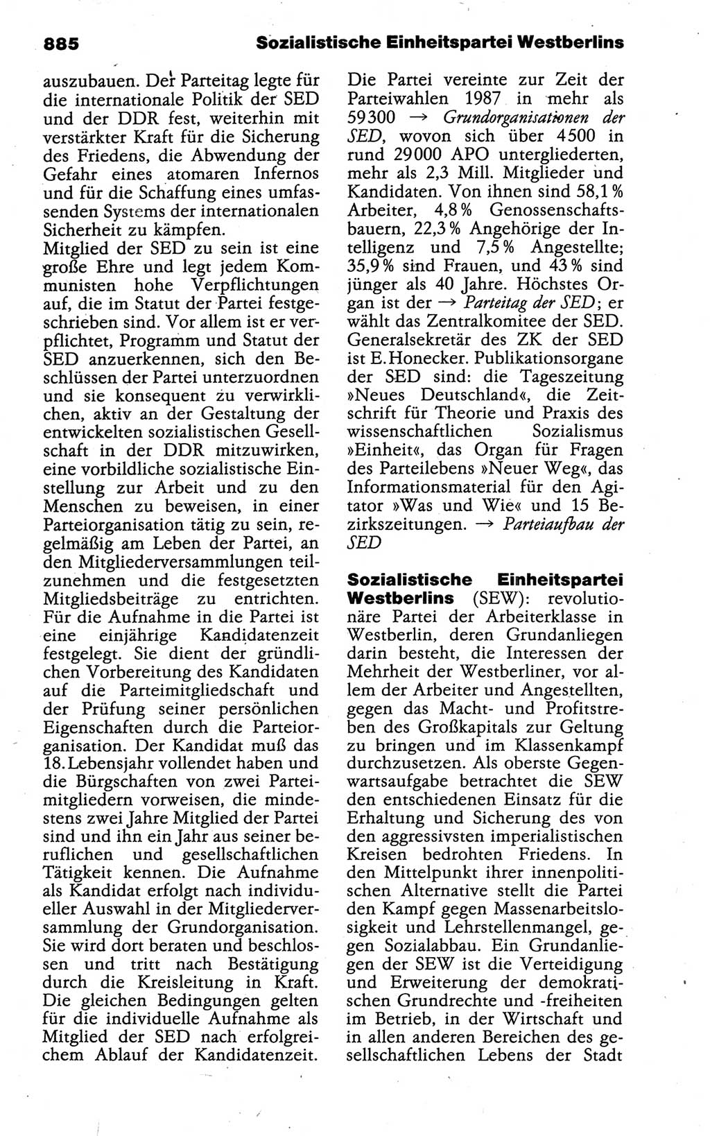 Kleines politisches Wörterbuch [Deutsche Demokratische Republik (DDR)] 1988, Seite 885 (Kl. pol. Wb. DDR 1988, S. 885)