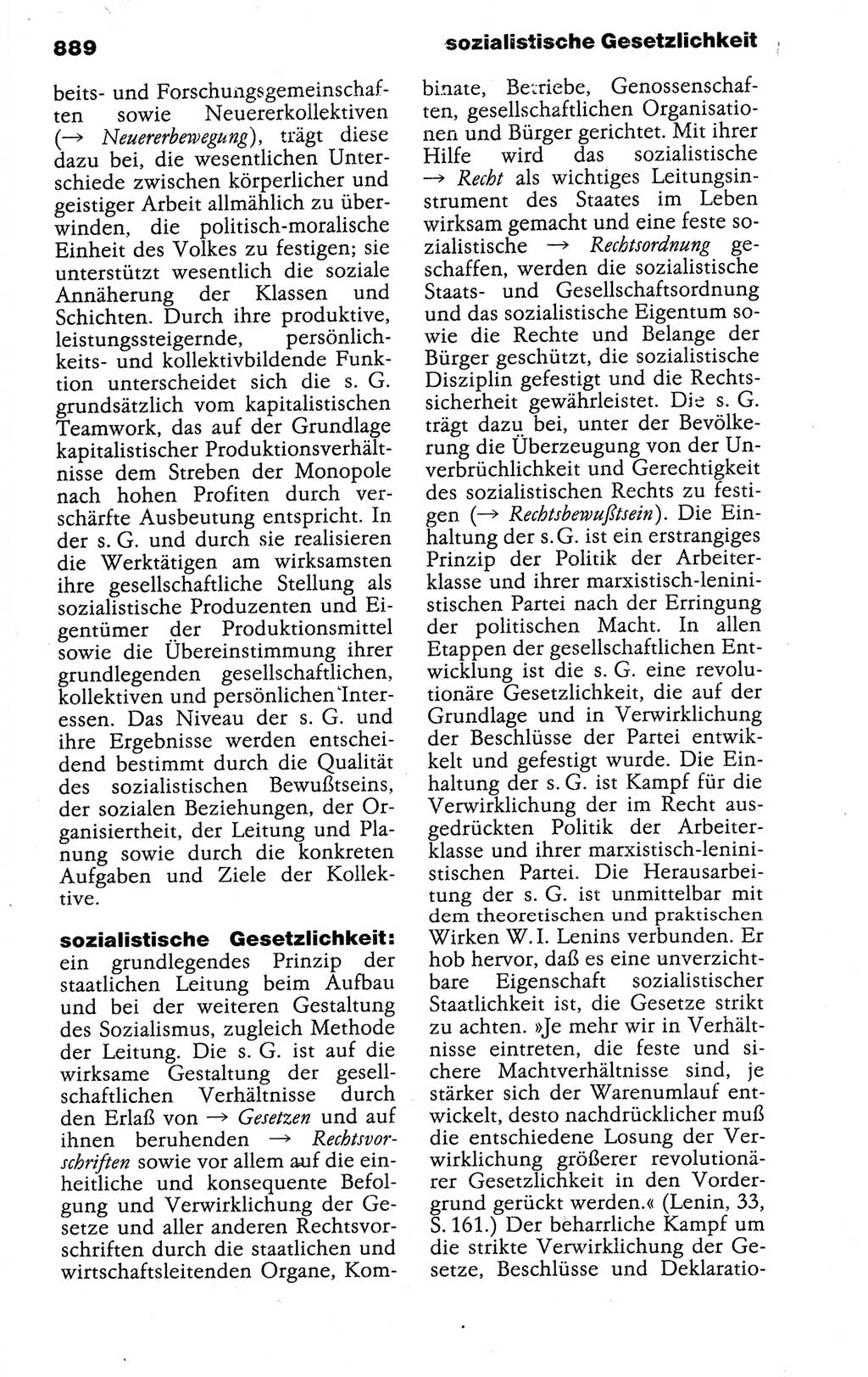 Kleines politisches Wörterbuch [Deutsche Demokratische Republik (DDR)] 1988, Seite 889 (Kl. pol. Wb. DDR 1988, S. 889)