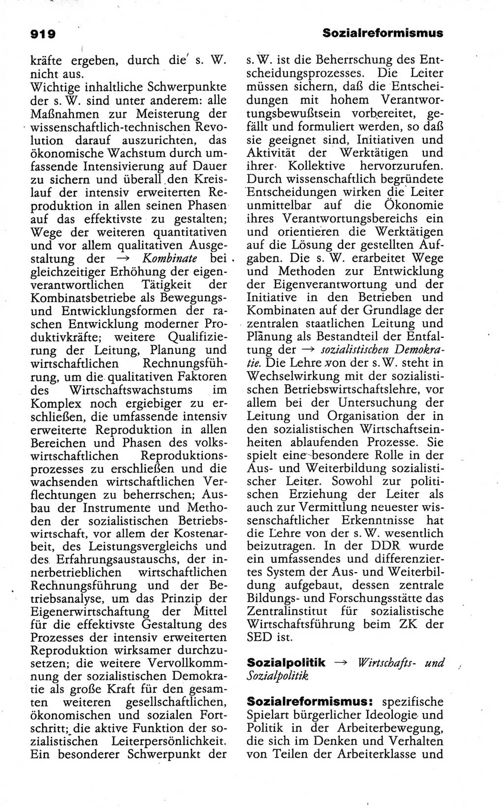 Kleines politisches Wörterbuch [Deutsche Demokratische Republik (DDR)] 1988, Seite 919 (Kl. pol. Wb. DDR 1988, S. 919)