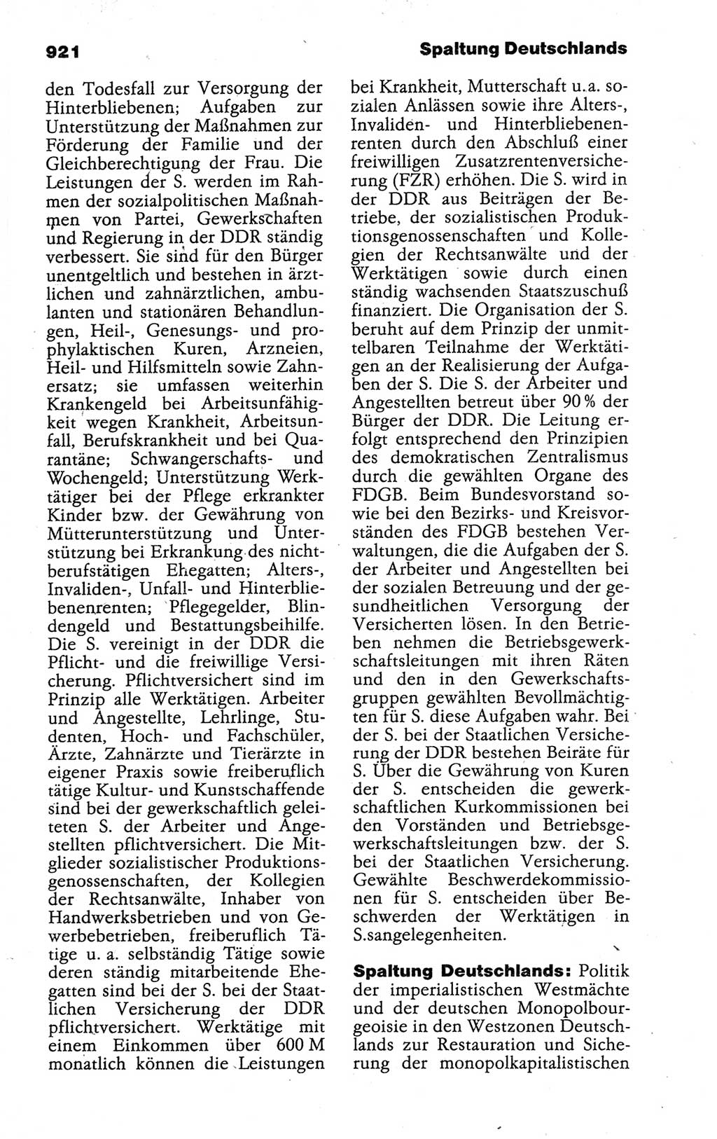Kleines politisches Wörterbuch [Deutsche Demokratische Republik (DDR)] 1988, Seite 921 (Kl. pol. Wb. DDR 1988, S. 921)