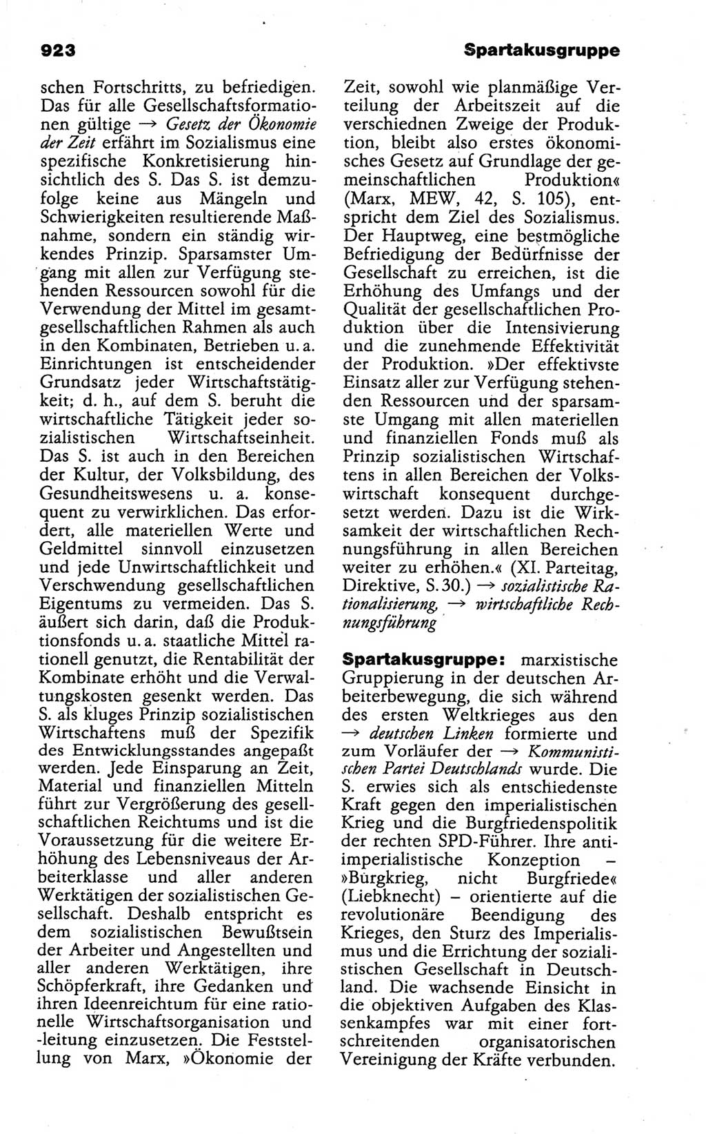 Kleines politisches Wörterbuch [Deutsche Demokratische Republik (DDR)] 1988, Seite 923 (Kl. pol. Wb. DDR 1988, S. 923)