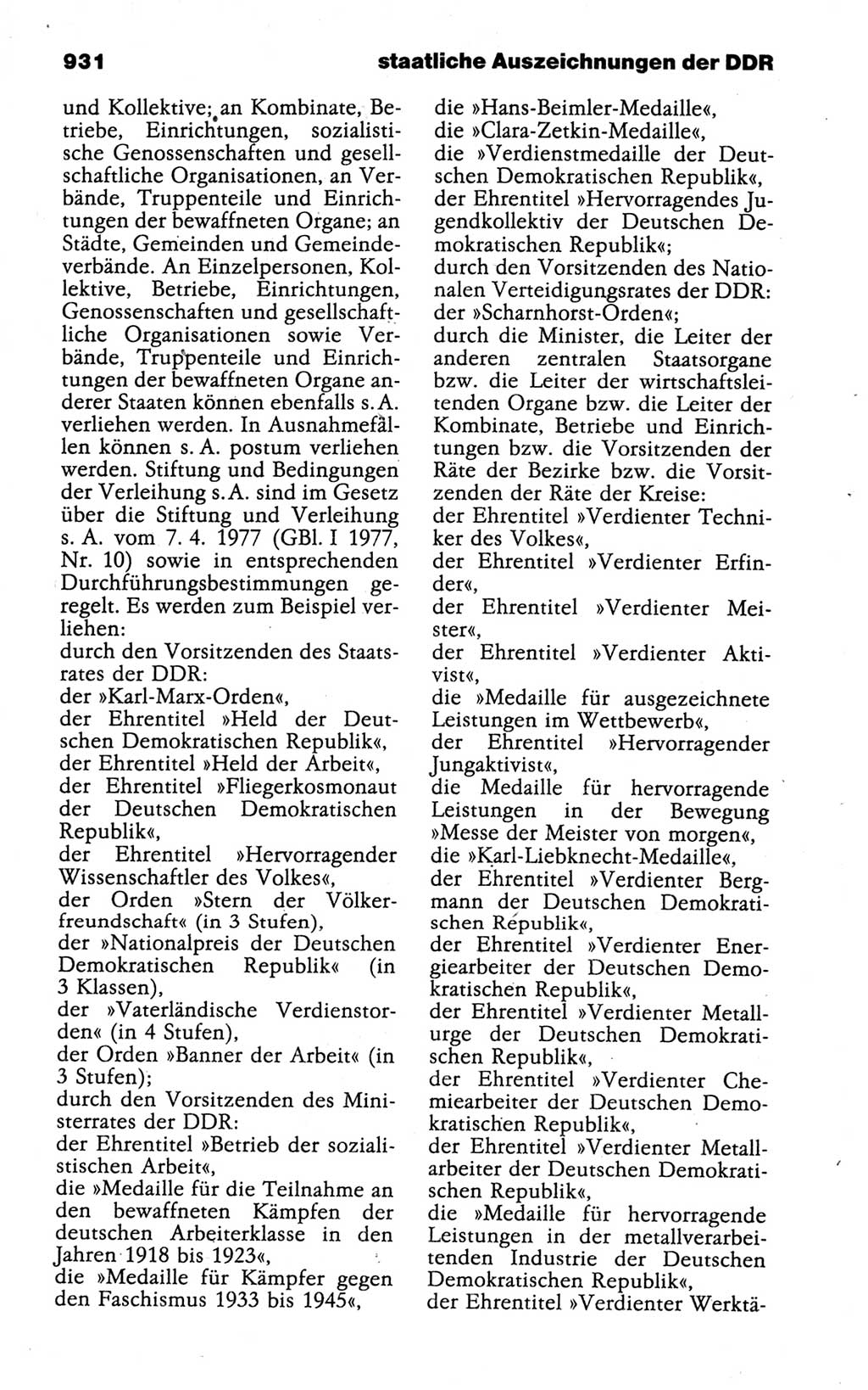 Kleines politisches Wörterbuch [Deutsche Demokratische Republik (DDR)] 1988, Seite 931 (Kl. pol. Wb. DDR 1988, S. 931)