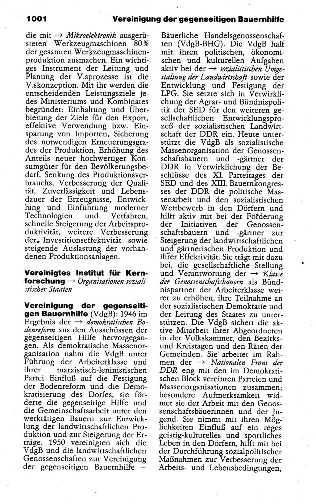 Kleines politisches Wörterbuch [Deutsche Demokratische Republik (DDR)] 1988, Seite 1001 (Kl. pol. Wb. DDR 1988, S. 1001)