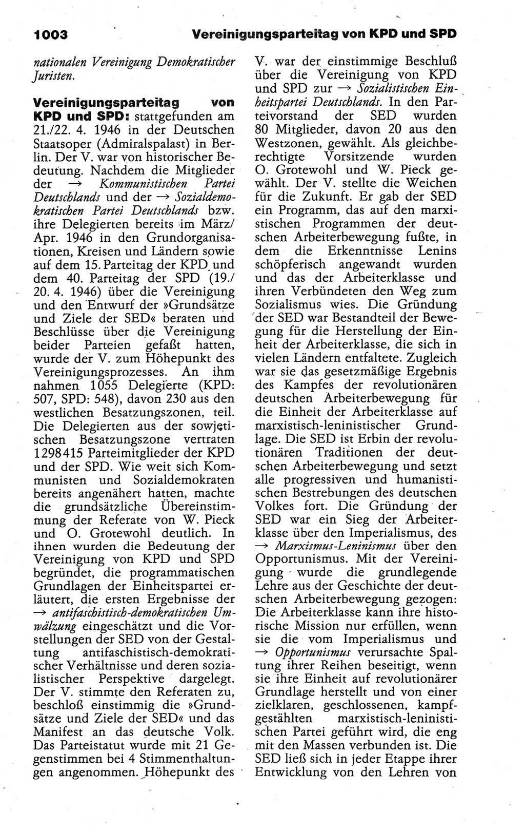 Kleines politisches Wörterbuch [Deutsche Demokratische Republik (DDR)] 1988, Seite 1003 (Kl. pol. Wb. DDR 1988, S. 1003)