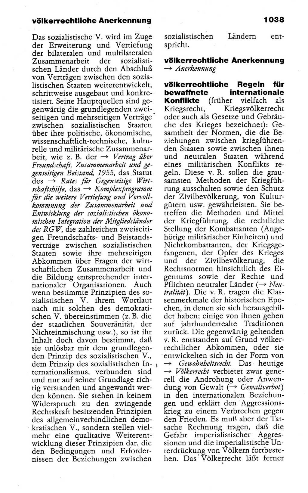 Kleines politisches Wörterbuch [Deutsche Demokratische Republik (DDR)] 1988, Seite 1038 (Kl. pol. Wb. DDR 1988, S. 1038)
