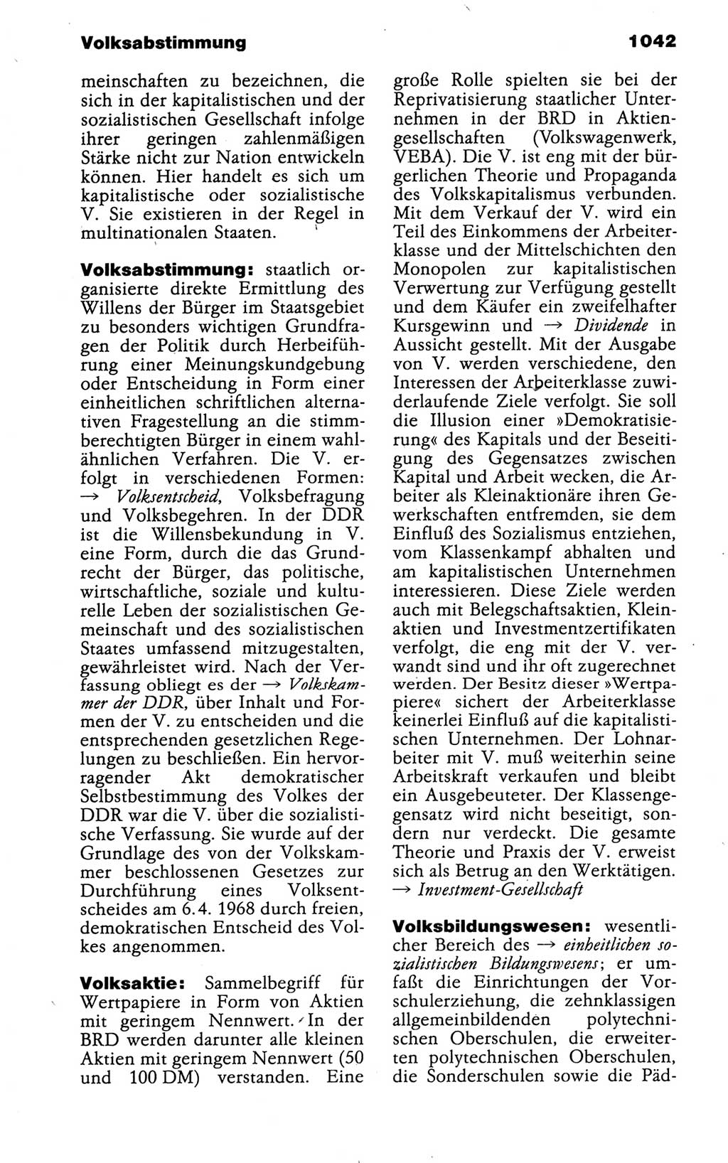 Kleines politisches Wörterbuch [Deutsche Demokratische Republik (DDR)] 1988, Seite 1042 (Kl. pol. Wb. DDR 1988, S. 1042)