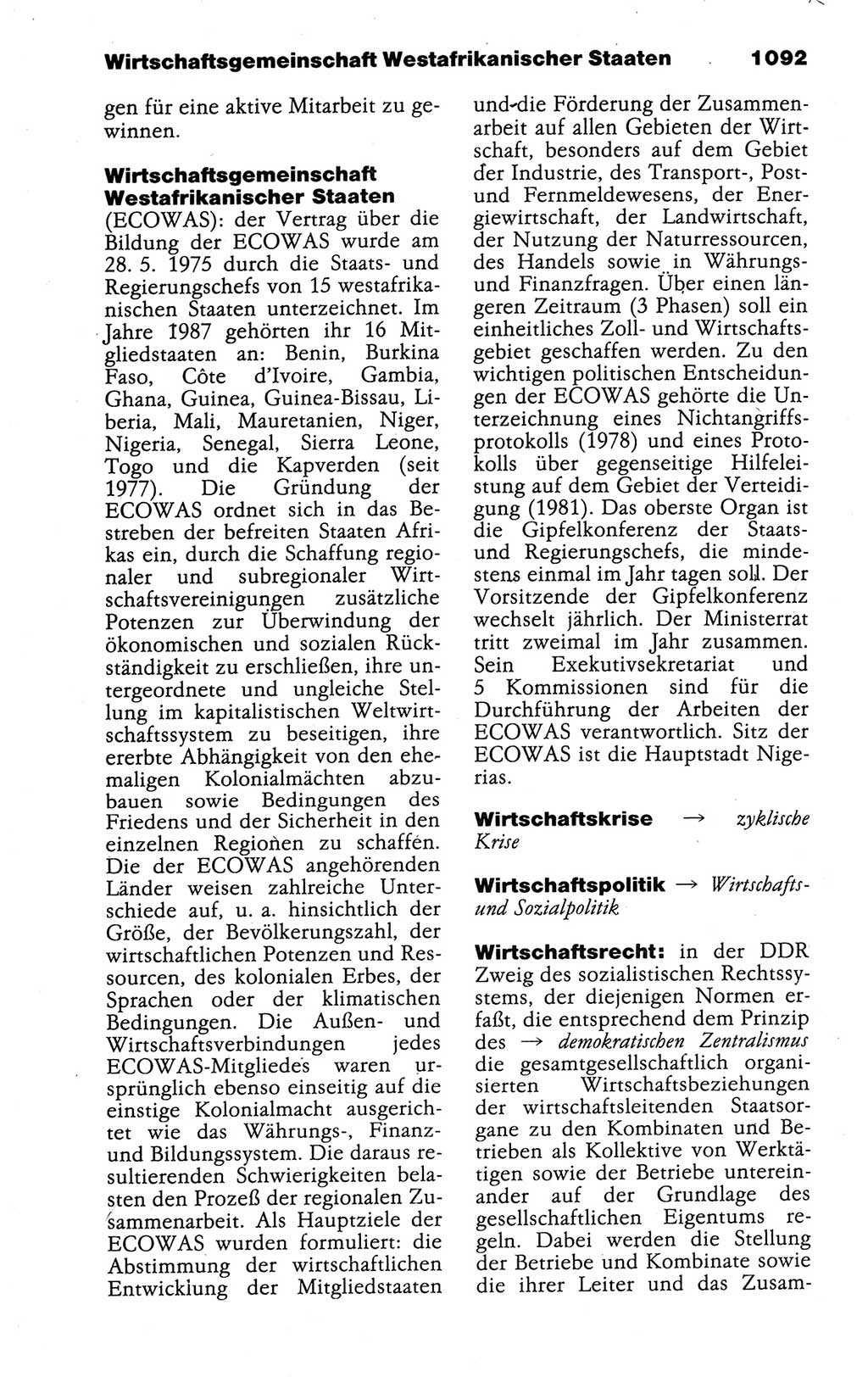 Kleines politisches Wörterbuch [Deutsche Demokratische Republik (DDR)] 1988, Seite 1092 (Kl. pol. Wb. DDR 1988, S. 1092)
