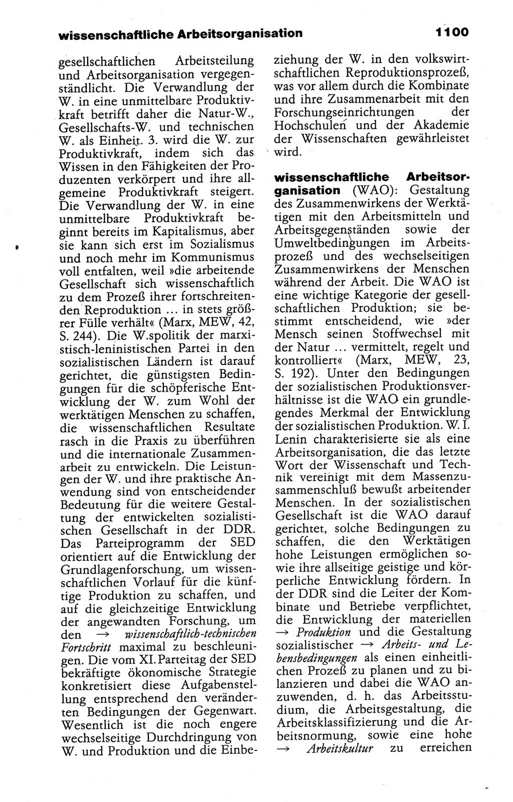 Kleines politisches Wörterbuch [Deutsche Demokratische Republik (DDR)] 1988, Seite 1100 (Kl. pol. Wb. DDR 1988, S. 1100)