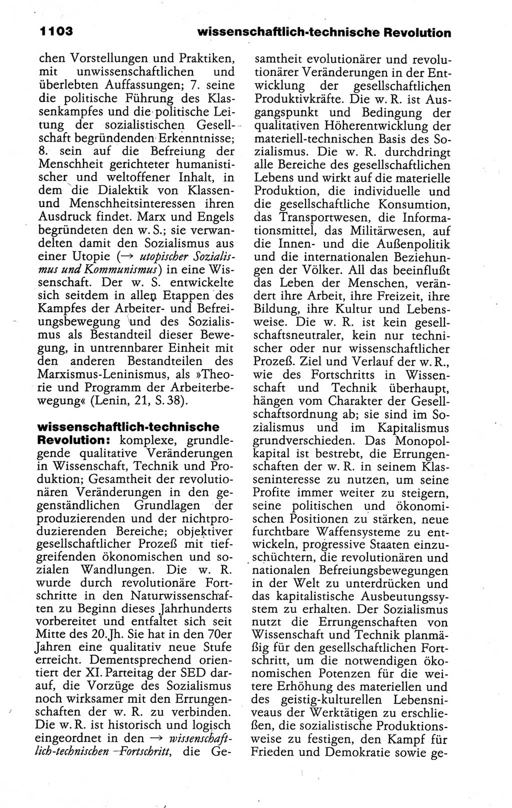 Kleines politisches Wörterbuch [Deutsche Demokratische Republik (DDR)] 1988, Seite 1103 (Kl. pol. Wb. DDR 1988, S. 1103)