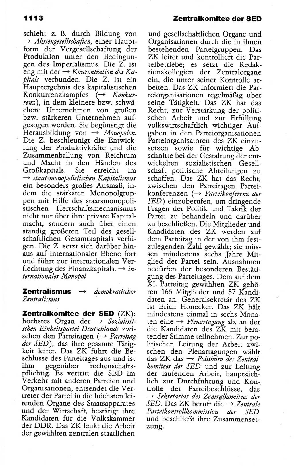 Kleines politisches Wörterbuch [Deutsche Demokratische Republik (DDR)] 1988, Seite 1113 (Kl. pol. Wb. DDR 1988, S. 1113)
