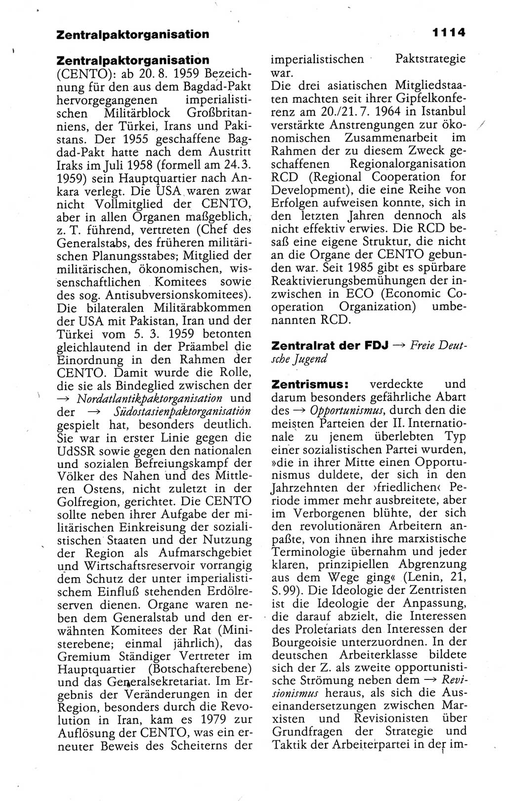 Kleines politisches Wörterbuch [Deutsche Demokratische Republik (DDR)] 1988, Seite 1114 (Kl. pol. Wb. DDR 1988, S. 1114)