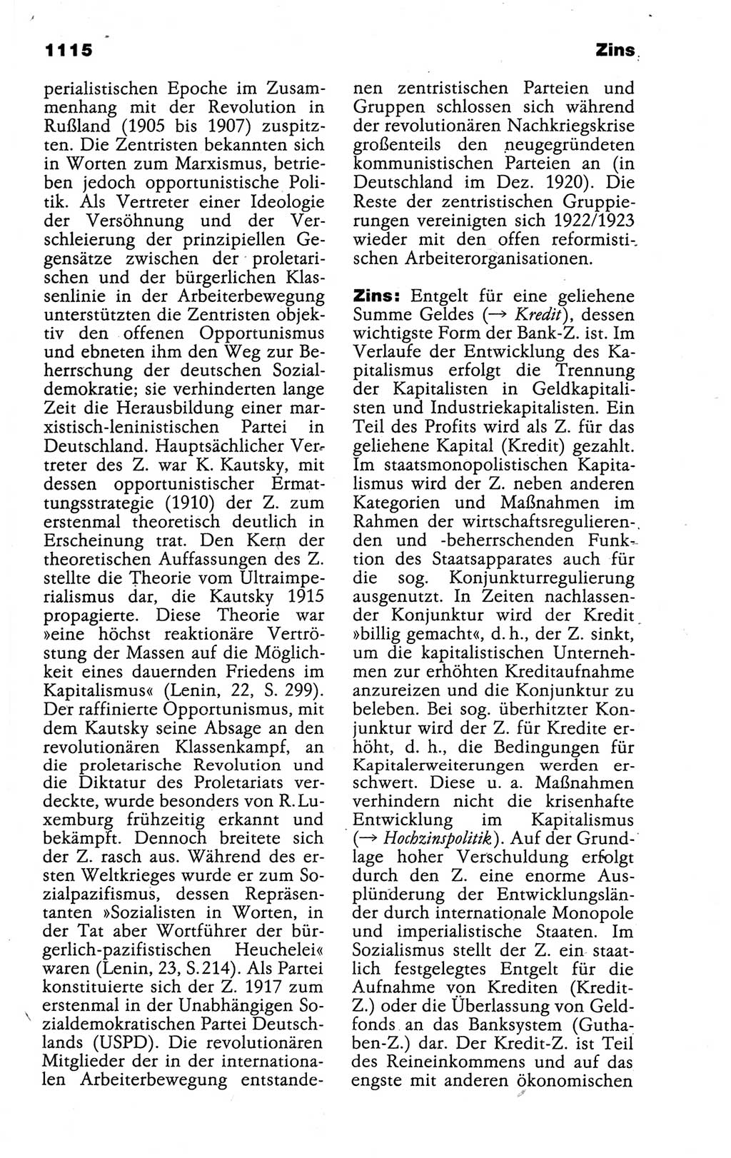 Kleines politisches Wörterbuch [Deutsche Demokratische Republik (DDR)] 1988, Seite 1115 (Kl. pol. Wb. DDR 1988, S. 1115)