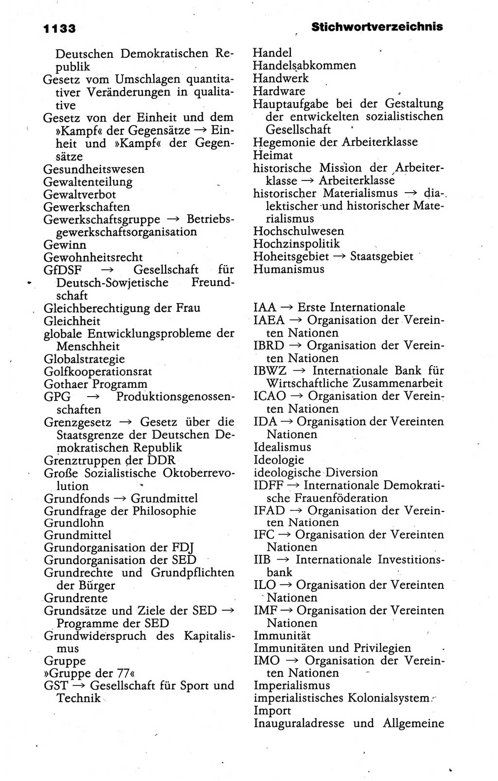 Kleines politisches Wörterbuch [Deutsche Demokratische Republik (DDR)] 1988, Seite 1133 (Kl. pol. Wb. DDR 1988, S. 1133)