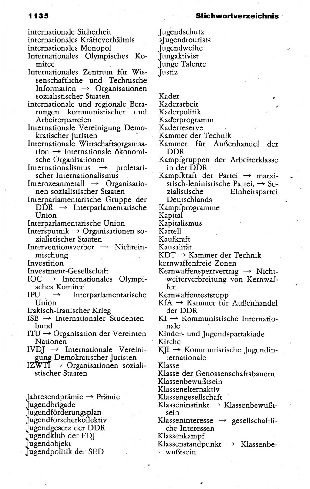 Kleines politisches Wörterbuch [Deutsche Demokratische Republik (DDR)] 1988, Seite 1135 (Kl. pol. Wb. DDR 1988, S. 1135)