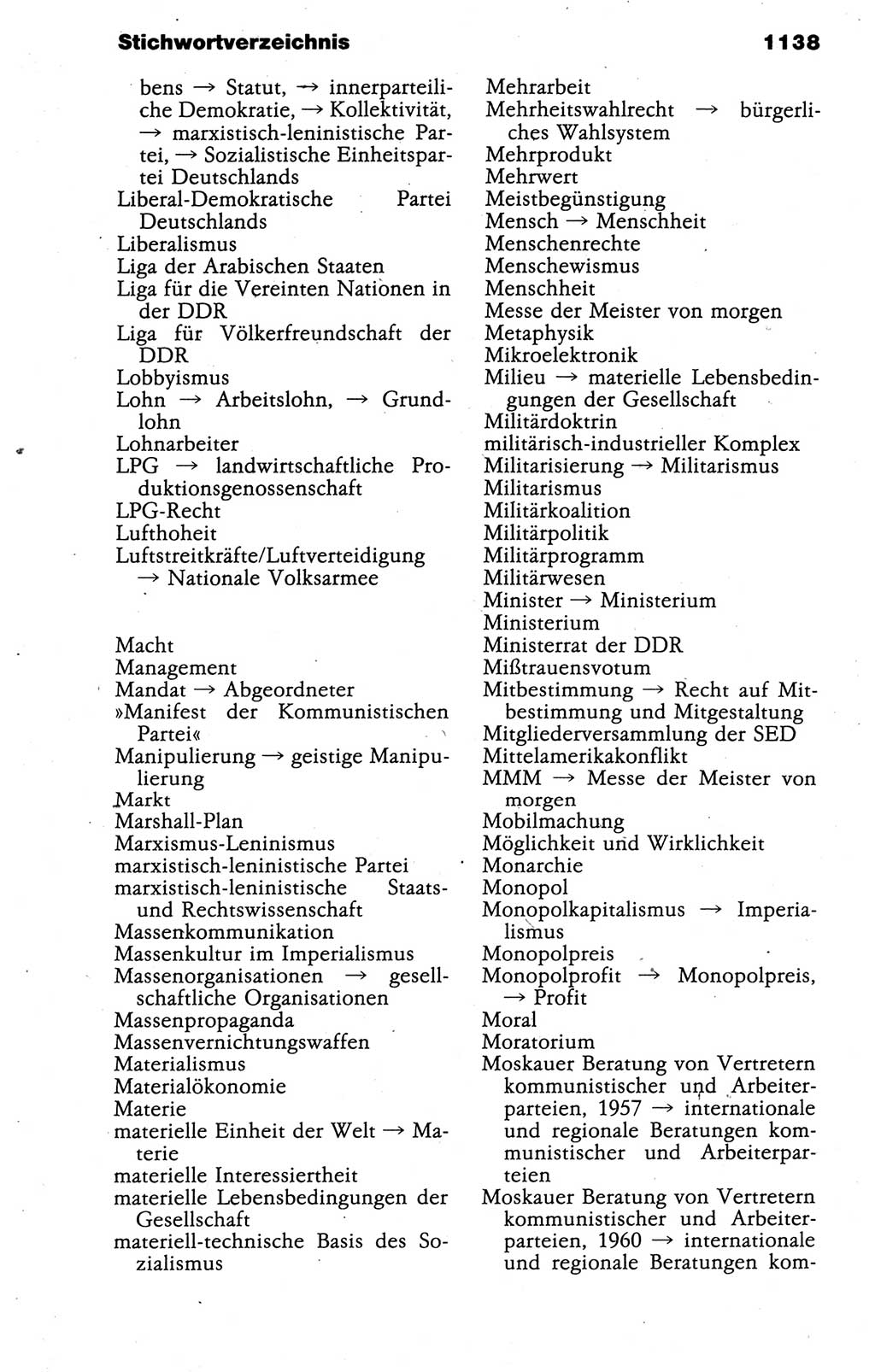 Kleines politisches Wörterbuch [Deutsche Demokratische Republik (DDR)] 1988, Seite 1138 (Kl. pol. Wb. DDR 1988, S. 1138)