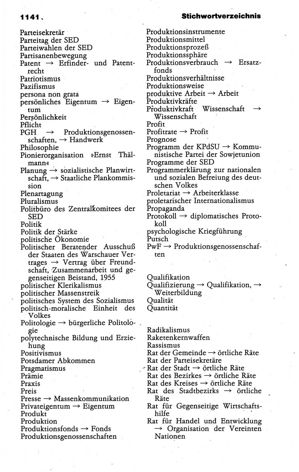 Kleines politisches Wörterbuch [Deutsche Demokratische Republik (DDR)] 1988, Seite 1141 (Kl. pol. Wb. DDR 1988, S. 1141)