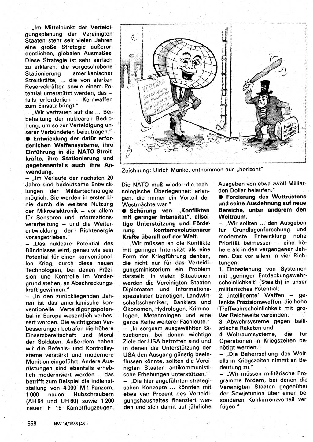 Neuer Weg (NW), Organ des Zentralkomitees (ZK) der SED (Sozialistische Einheitspartei Deutschlands) für Fragen des Parteilebens, 43. Jahrgang [Deutsche Demokratische Republik (DDR)] 1988, Seite 558 (NW ZK SED DDR 1988, S. 558)