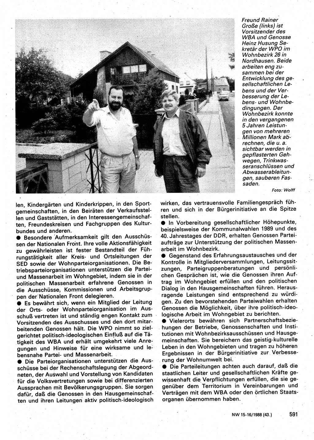 Neuer Weg (NW), Organ des Zentralkomitees (ZK) der SED (Sozialistische Einheitspartei Deutschlands) für Fragen des Parteilebens, 43. Jahrgang [Deutsche Demokratische Republik (DDR)] 1988, Seite 591 (NW ZK SED DDR 1988, S. 591)