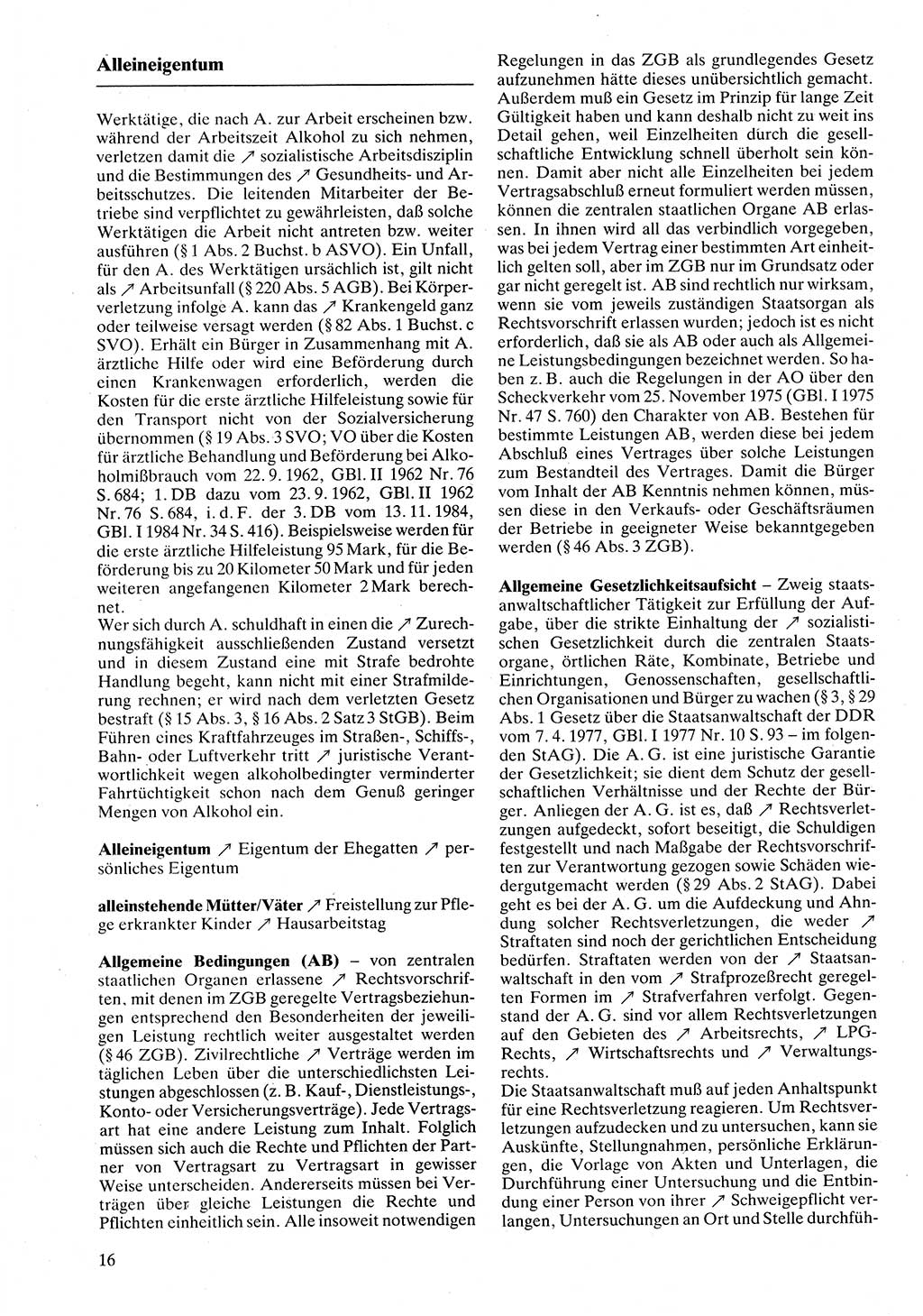 Rechtslexikon [Deutsche Demokratische Republik (DDR)] 1988, Seite 16 (Rechtslex. DDR 1988, S. 16)