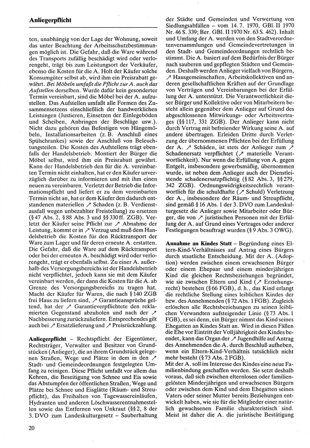 Rechtslexikon [Deutsche Demokratische Republik (DDR)] 1988, Seite 20 (Rechtslex. DDR 1988, S. 20)
