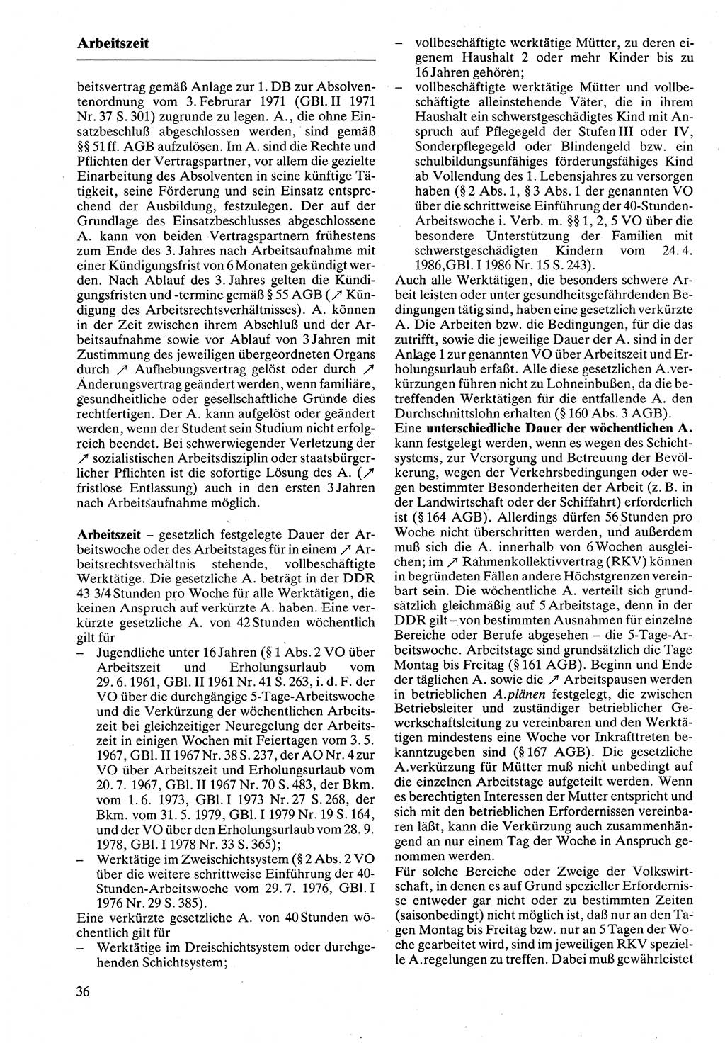 Rechtslexikon [Deutsche Demokratische Republik (DDR)] 1988, Seite 36 (Rechtslex. DDR 1988, S. 36)