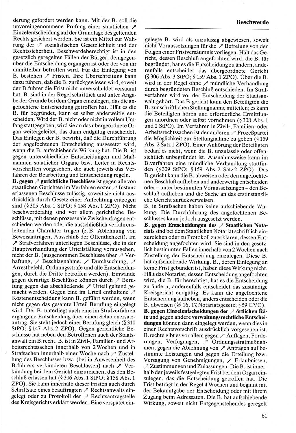 Rechtslexikon [Deutsche Demokratische Republik (DDR)] 1988, Seite 61 (Rechtslex. DDR 1988, S. 61)