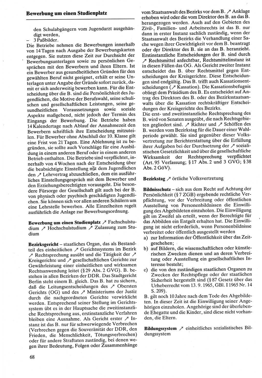 Rechtslexikon [Deutsche Demokratische Republik (DDR)] 1988, Seite 68 (Rechtslex. DDR 1988, S. 68)