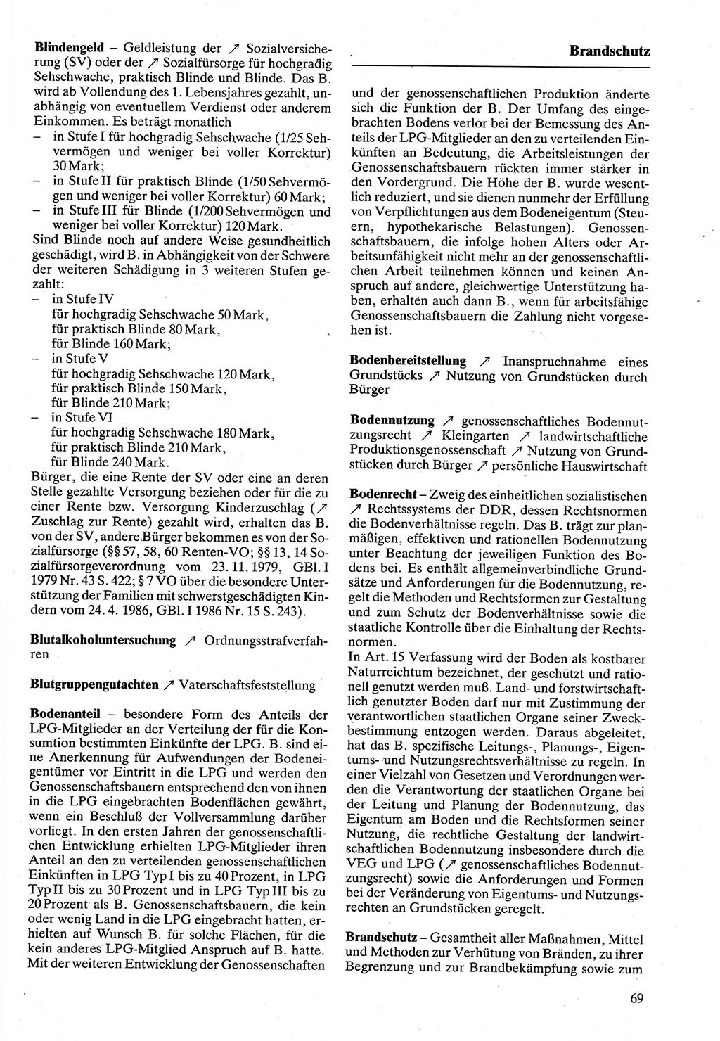 Rechtslexikon [Deutsche Demokratische Republik (DDR)] 1988, Seite 69 (Rechtslex. DDR 1988, S. 69)