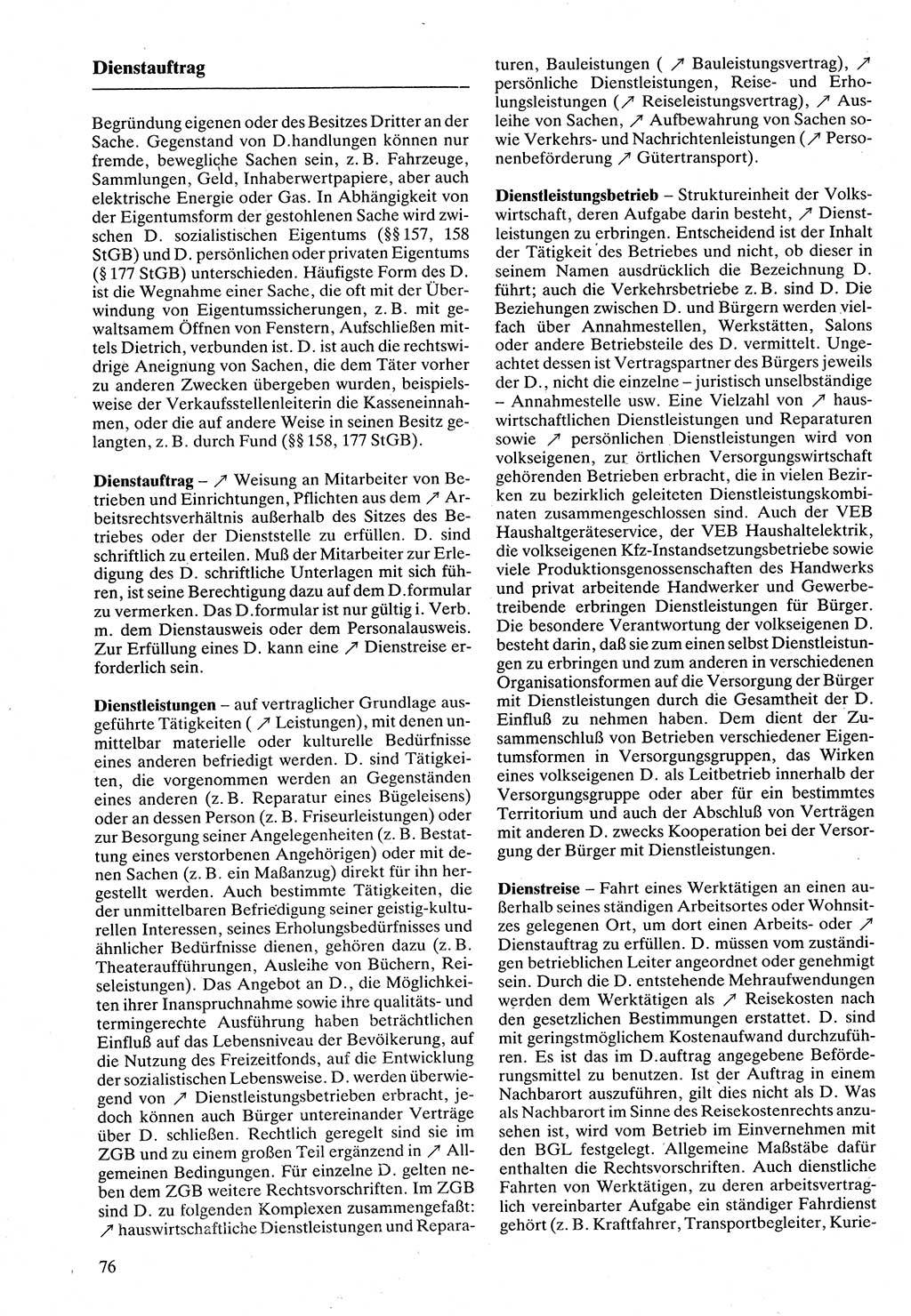 Rechtslexikon [Deutsche Demokratische Republik (DDR)] 1988, Seite 76 (Rechtslex. DDR 1988, S. 76)