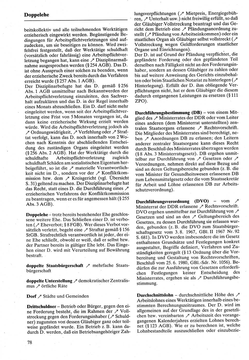 Rechtslexikon [Deutsche Demokratische Republik (DDR)] 1988, Seite 78 (Rechtslex. DDR 1988, S. 78)