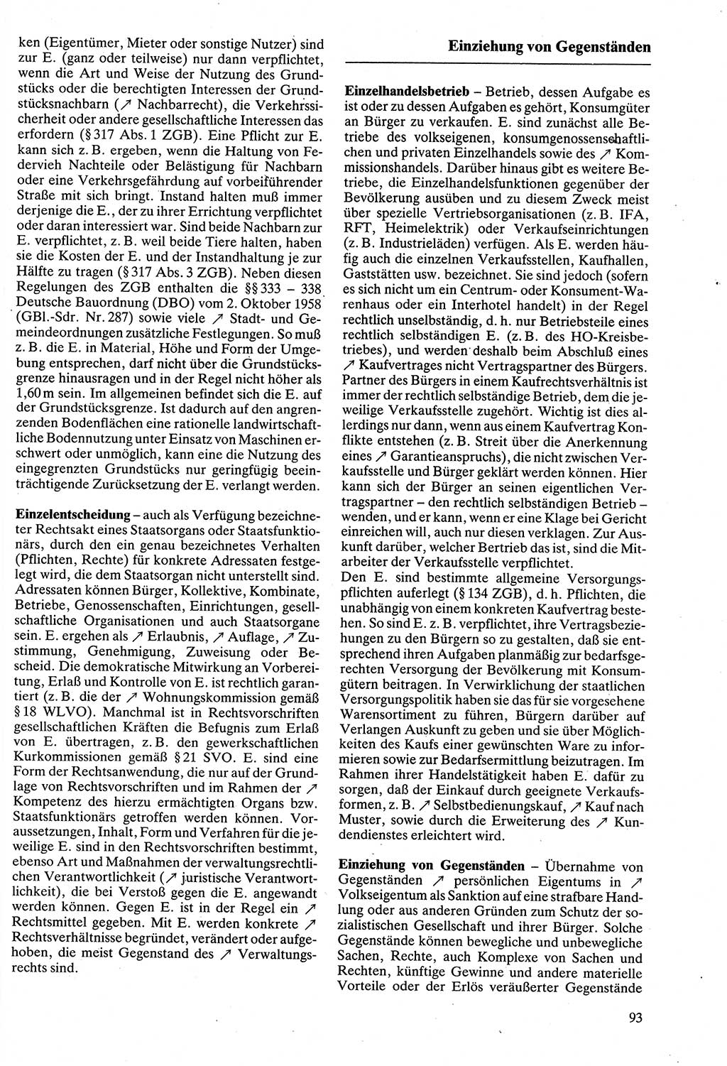 Rechtslexikon [Deutsche Demokratische Republik (DDR)] 1988, Seite 93 (Rechtslex. DDR 1988, S. 93)