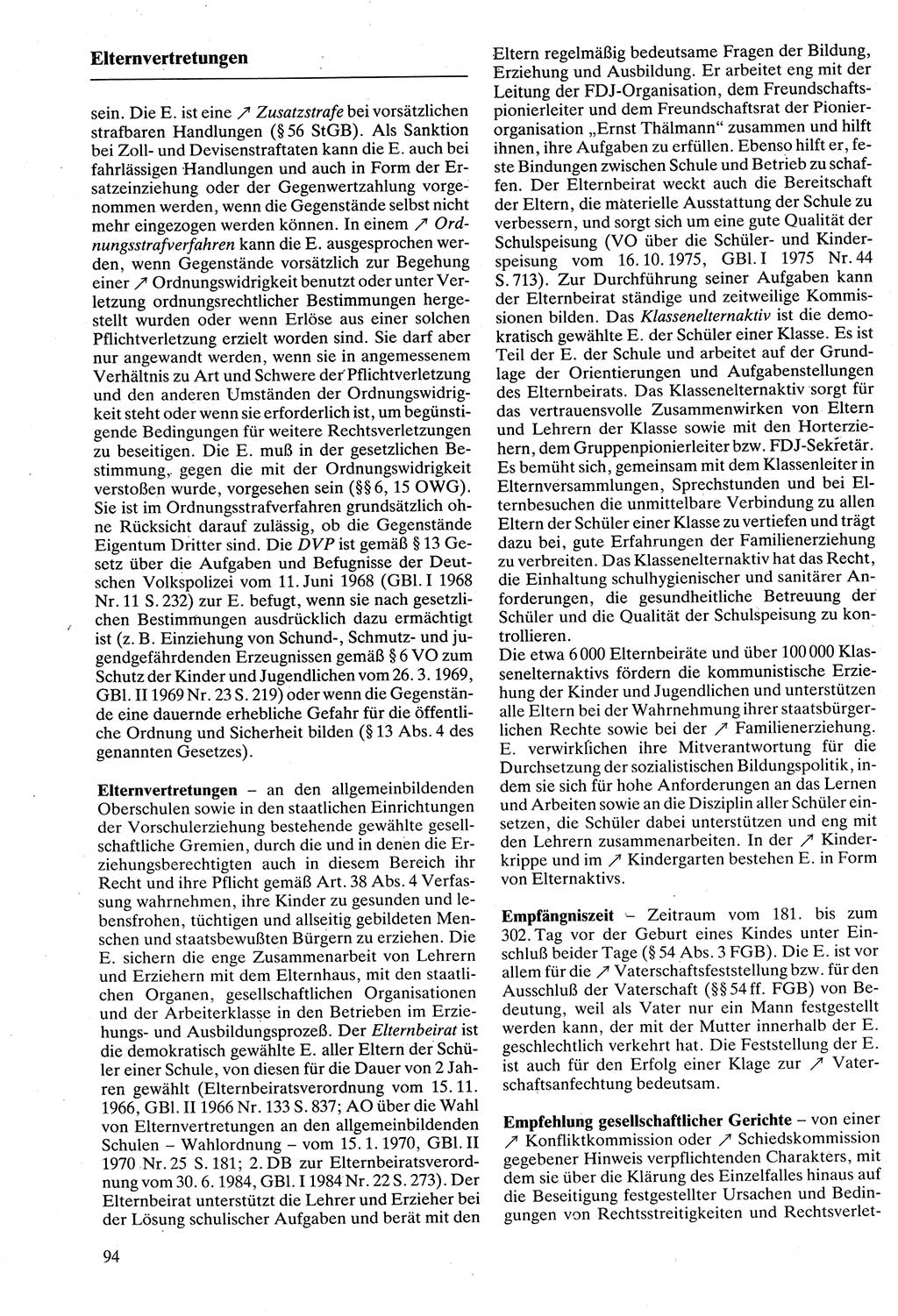 Rechtslexikon [Deutsche Demokratische Republik (DDR)] 1988, Seite 94 (Rechtslex. DDR 1988, S. 94)