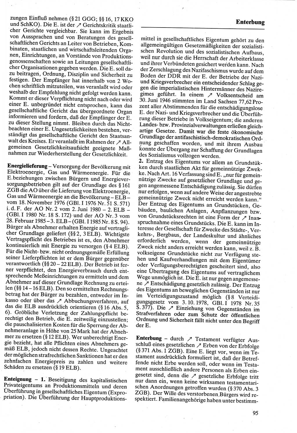 Rechtslexikon [Deutsche Demokratische Republik (DDR)] 1988, Seite 95 (Rechtslex. DDR 1988, S. 95)