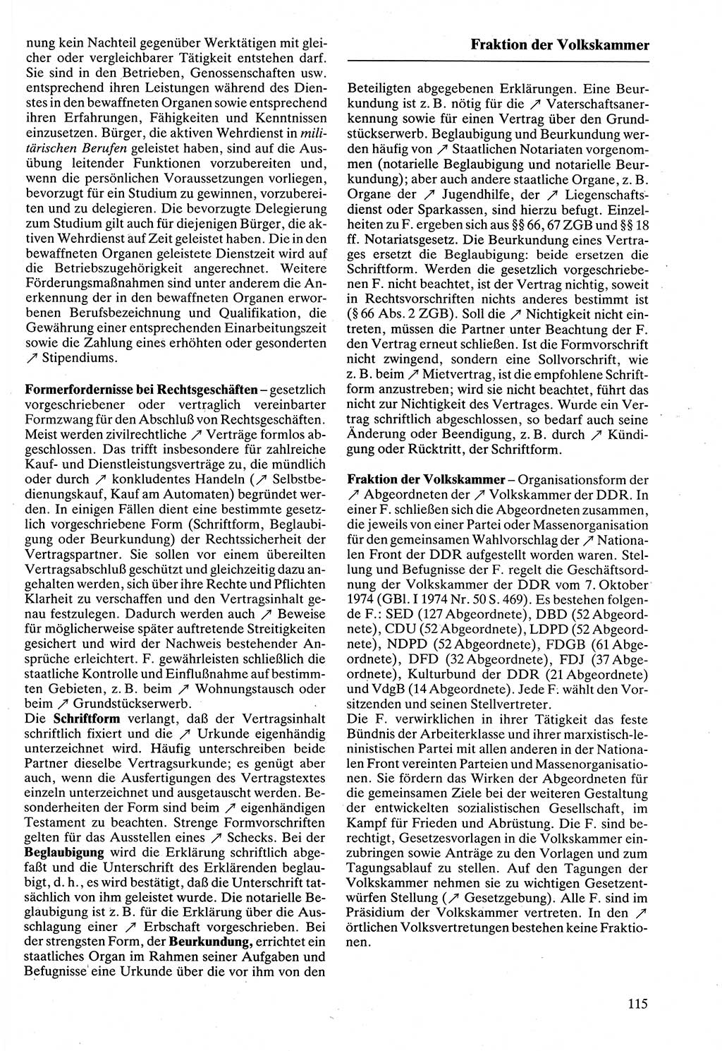 Rechtslexikon [Deutsche Demokratische Republik (DDR)] 1988, Seite 115 (Rechtslex. DDR 1988, S. 115)