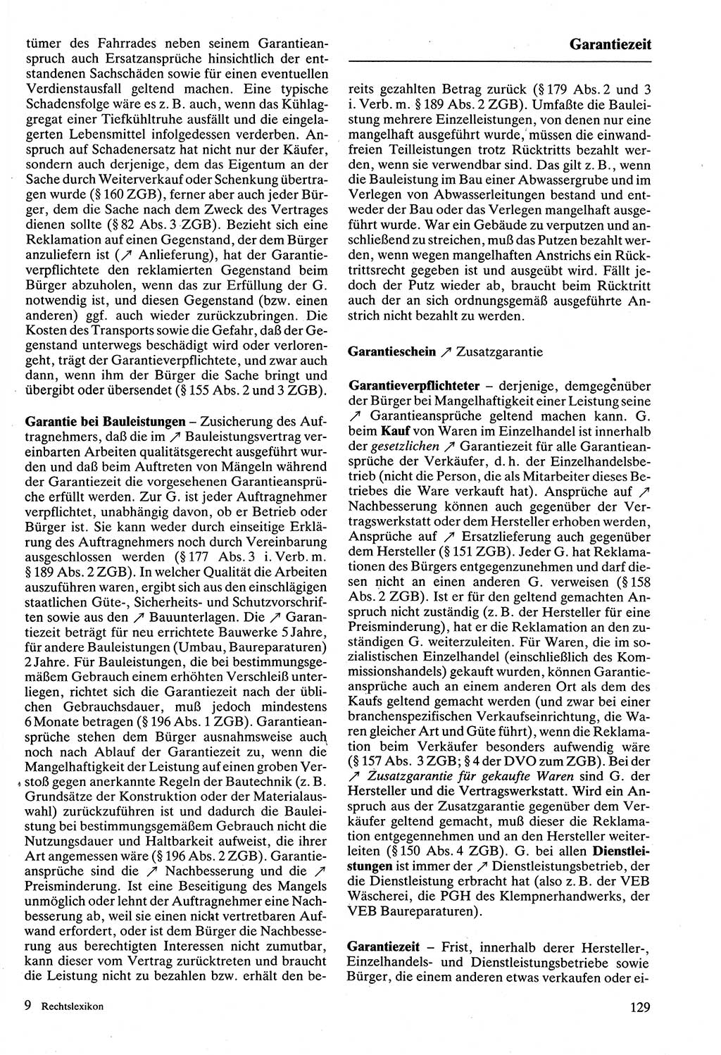 Rechtslexikon [Deutsche Demokratische Republik (DDR)] 1988, Seite 129 (Rechtslex. DDR 1988, S. 129)