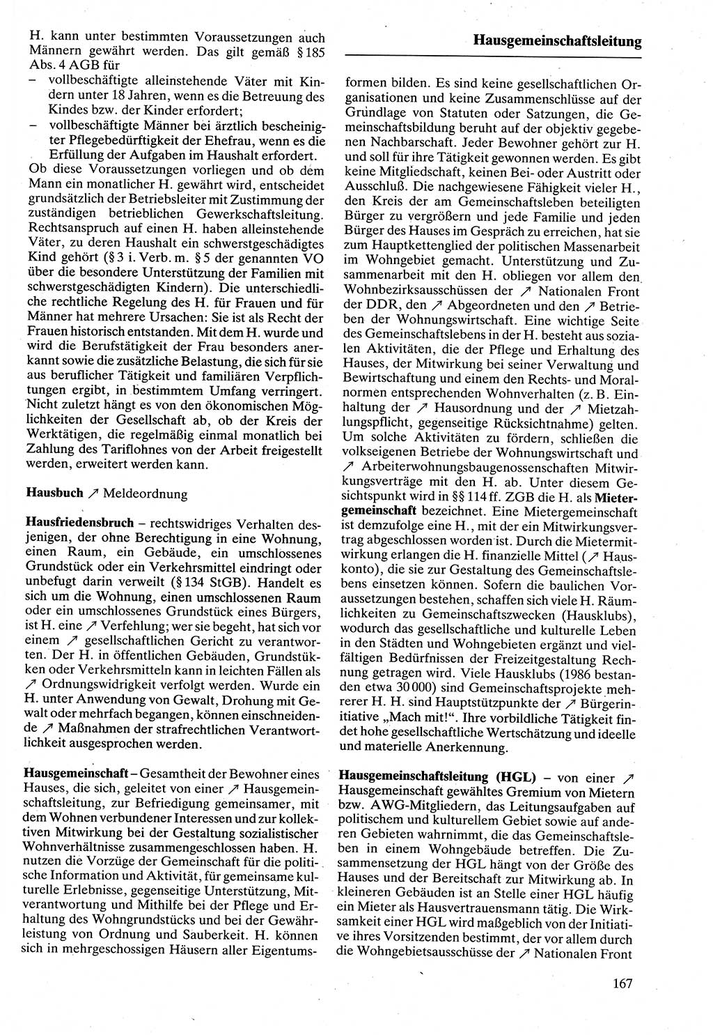 Rechtslexikon [Deutsche Demokratische Republik (DDR)] 1988, Seite 167 (Rechtslex. DDR 1988, S. 167)