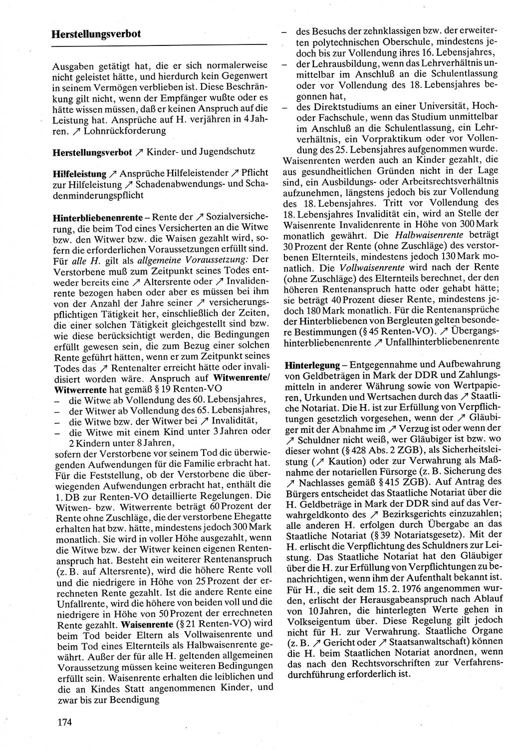 Rechtslexikon [Deutsche Demokratische Republik (DDR)] 1988, Seite 174 (Rechtslex. DDR 1988, S. 174)