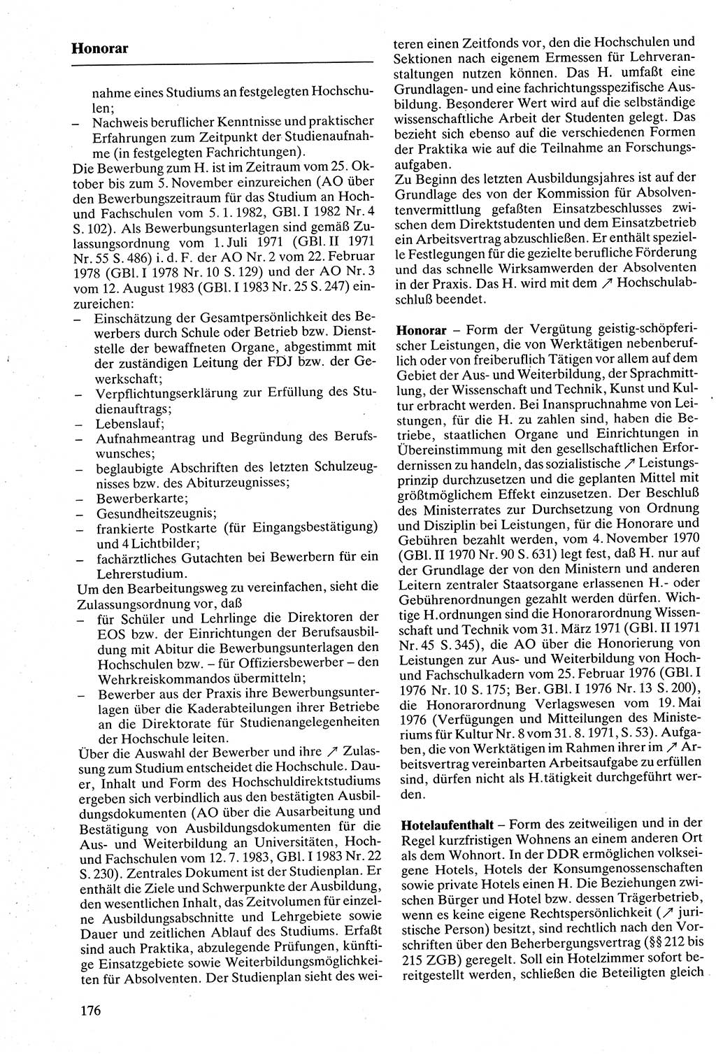 Rechtslexikon [Deutsche Demokratische Republik (DDR)] 1988, Seite 176 (Rechtslex. DDR 1988, S. 176)