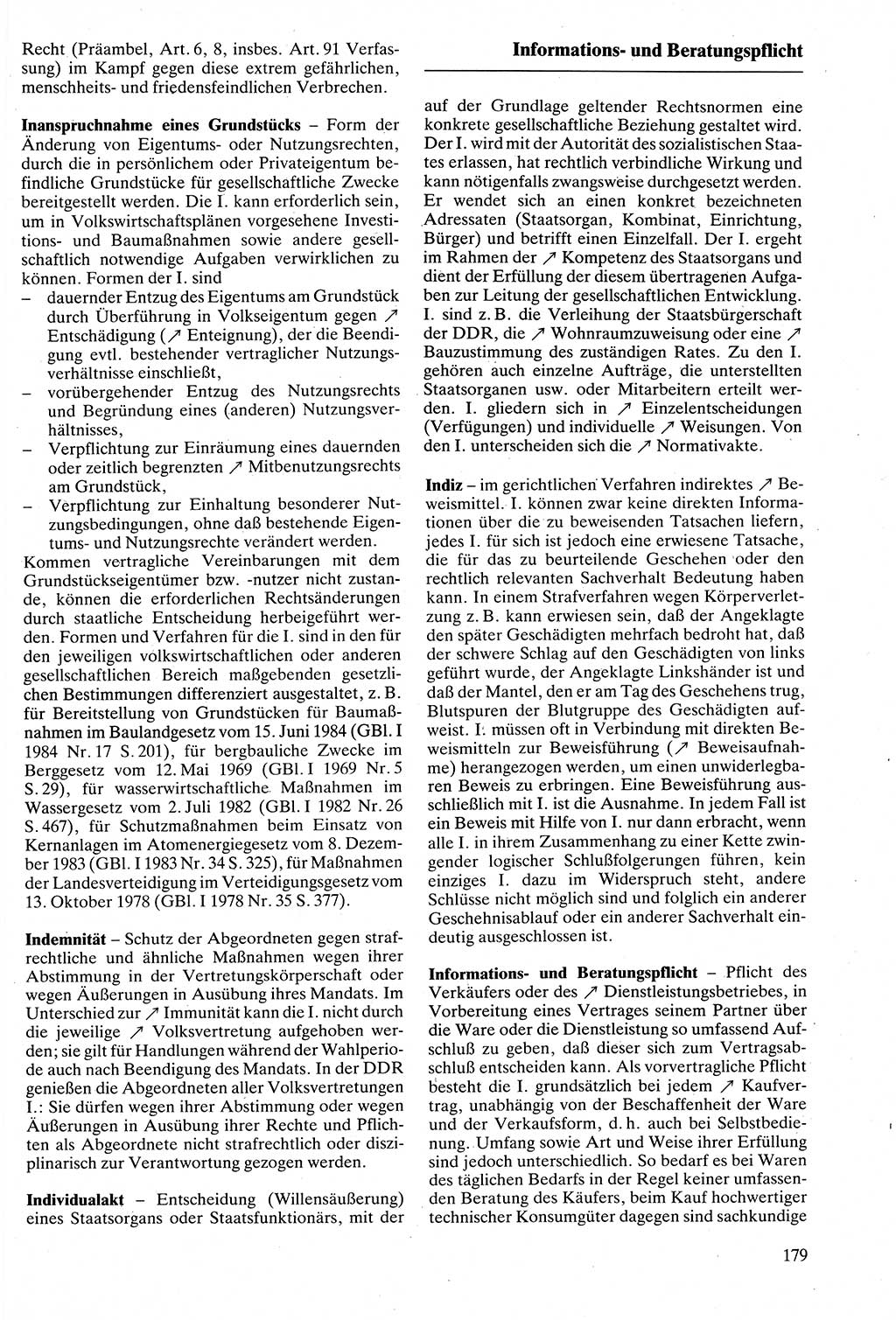 Rechtslexikon [Deutsche Demokratische Republik (DDR)] 1988, Seite 179 (Rechtslex. DDR 1988, S. 179)