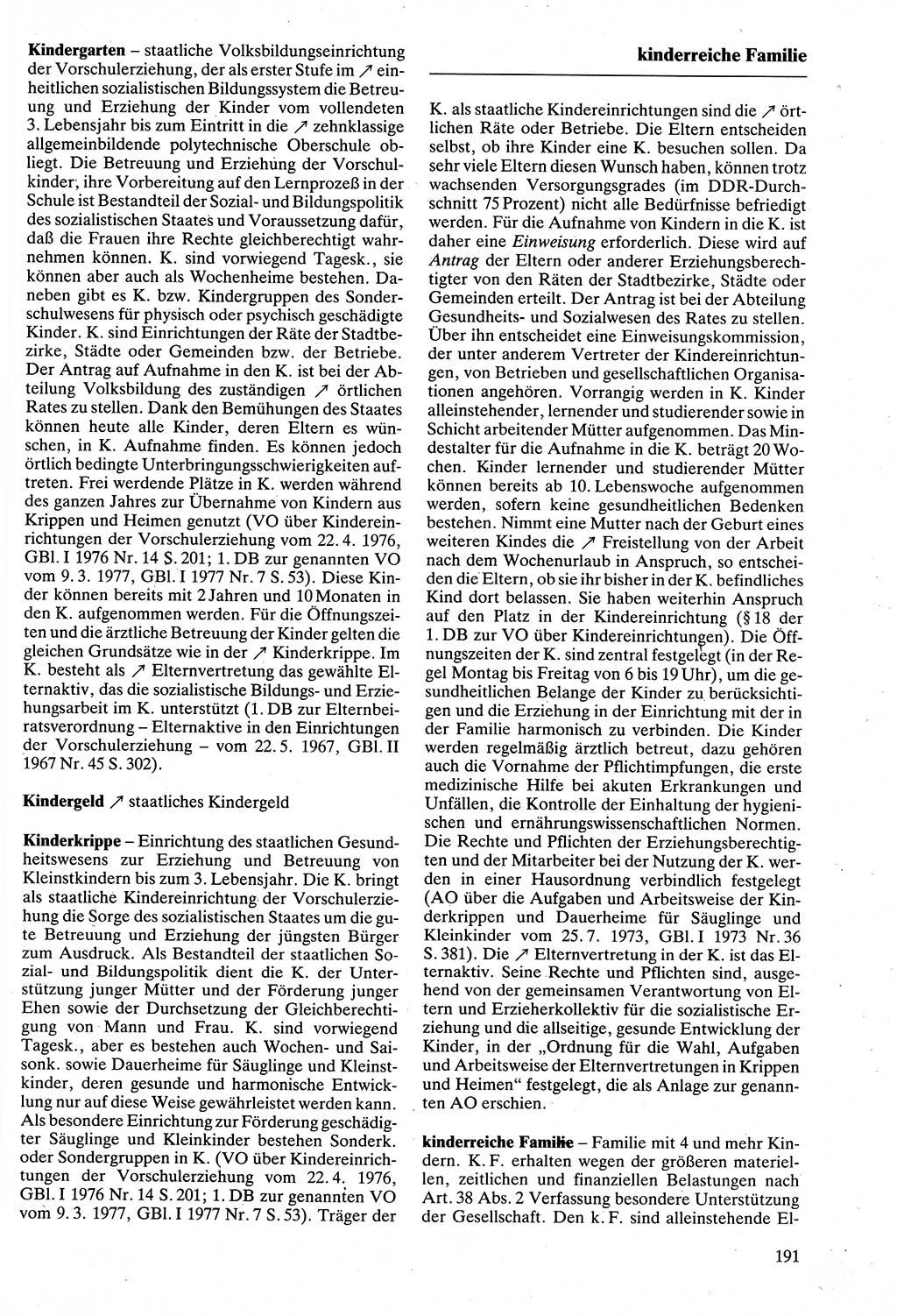 Rechtslexikon [Deutsche Demokratische Republik (DDR)] 1988, Seite 191 (Rechtslex. DDR 1988, S. 191)