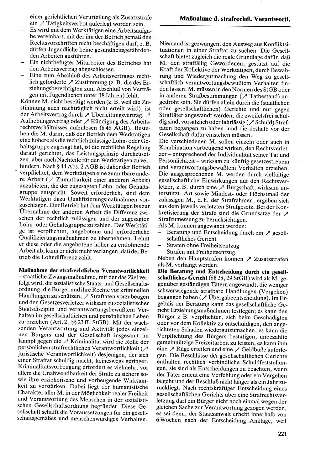 Rechtslexikon [Deutsche Demokratische Republik (DDR)] 1988, Seite 221 (Rechtslex. DDR 1988, S. 221)